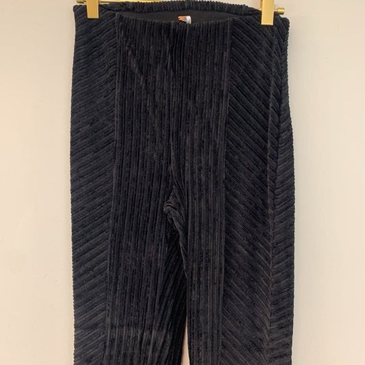 Free People Black Velvet Ribbed Flare Pants Extra Small