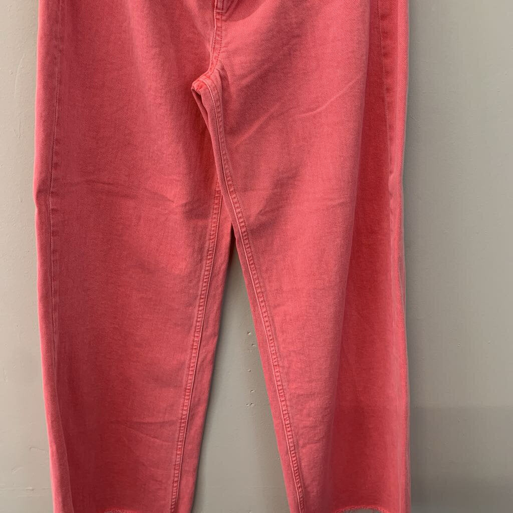 Gap Pink Denim High Rise Wide Leg Jeans 27