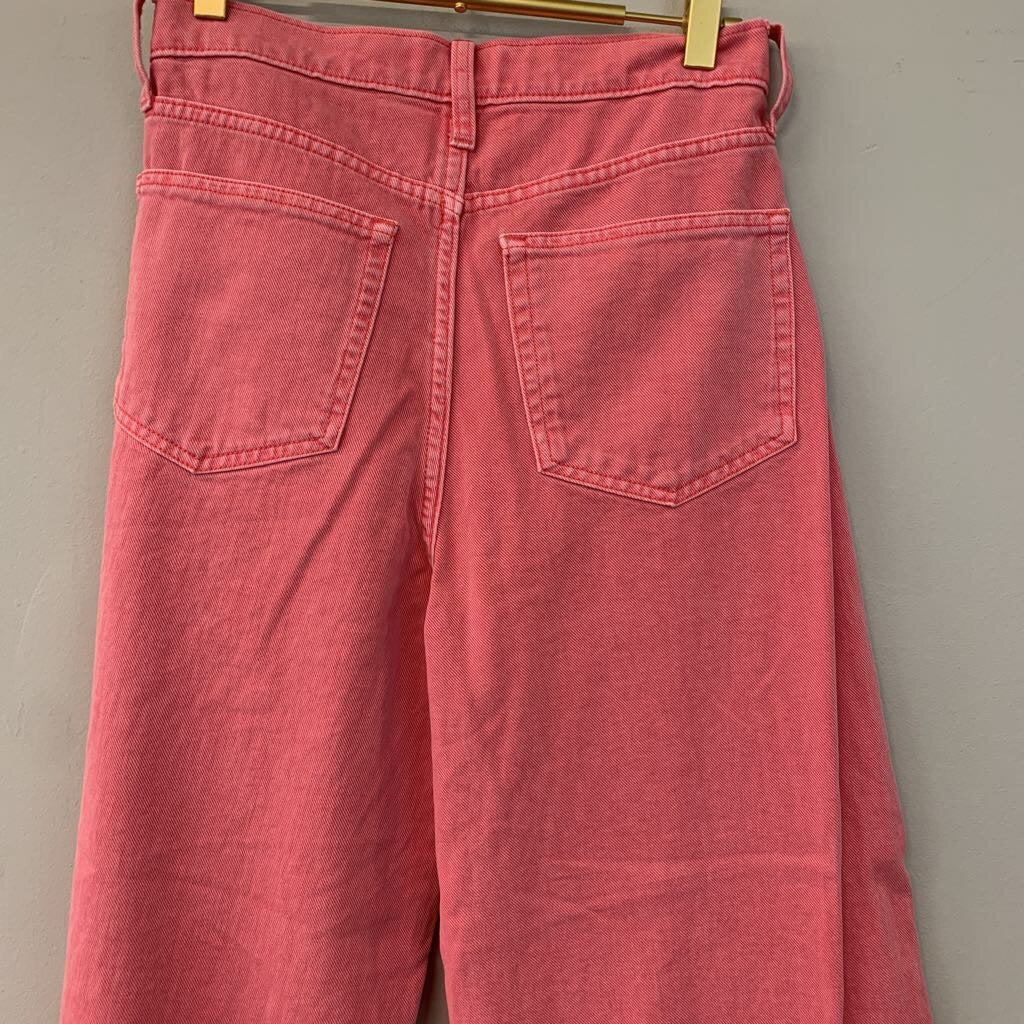 Gap Pink Denim High Rise Wide Leg Jeans 27