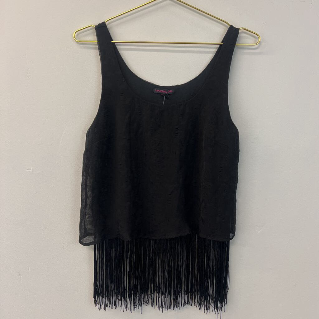 Material Girl Fringe Hem Tank Top Medium