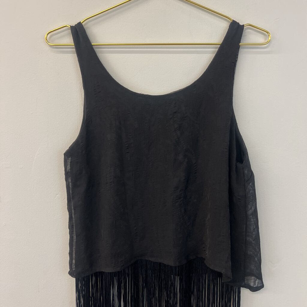 Material Girl Fringe Hem Tank Top Medium