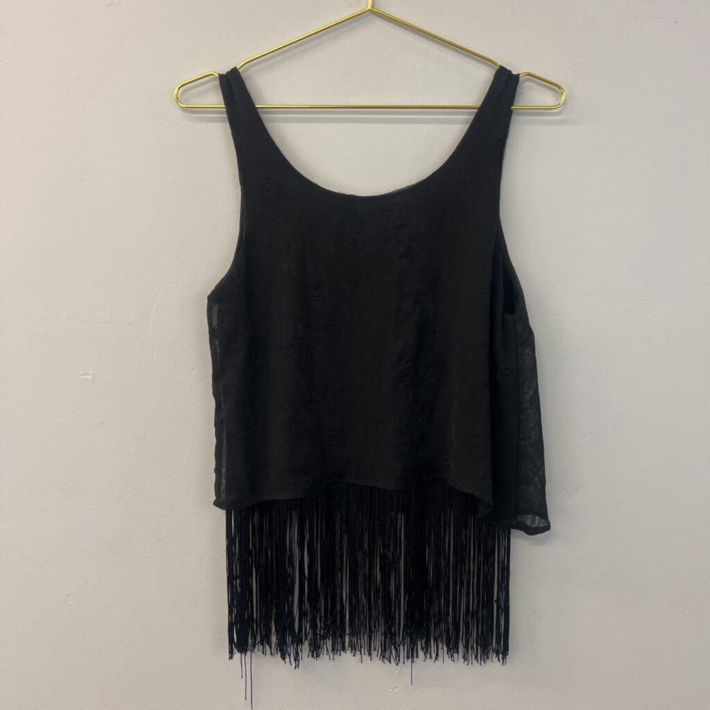 Material Girl Fringe Hem Tank Top Medium