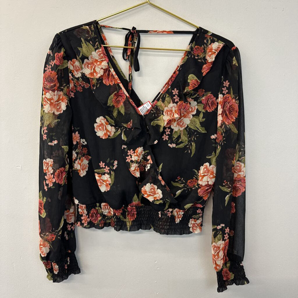 Altar'd State Floral Print Long Sleeve Top Medium