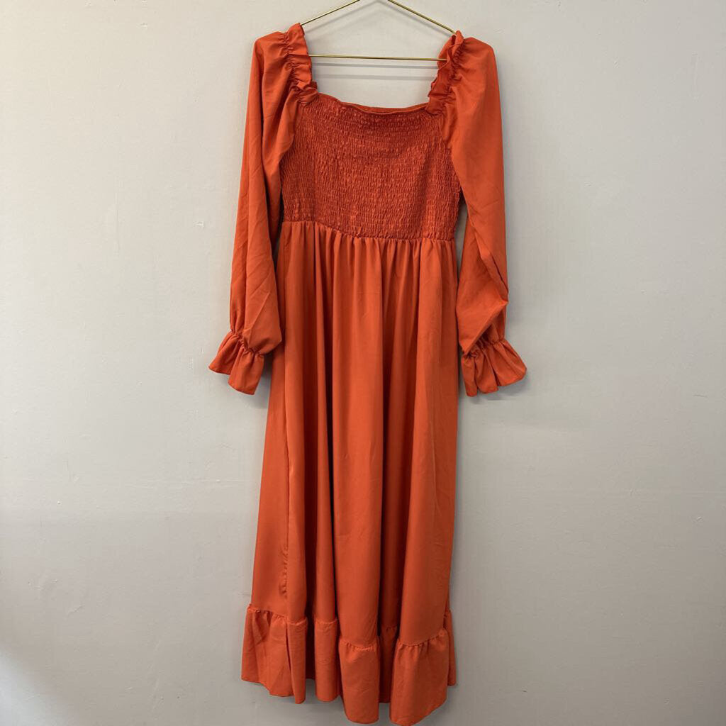 Smocked Long Sleeve Maxi Dress Extra Large