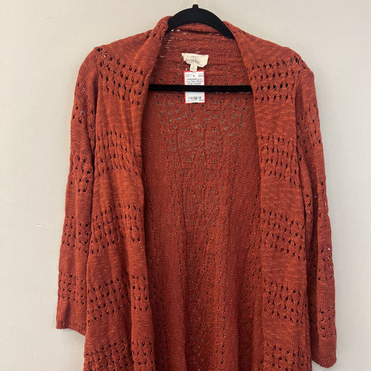 Love Open Weave Fringe Cardigan Medium