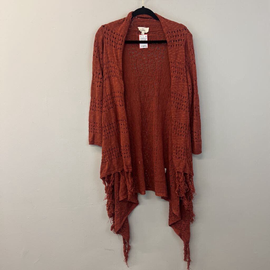 Love Open Weave Fringe Cardigan Medium