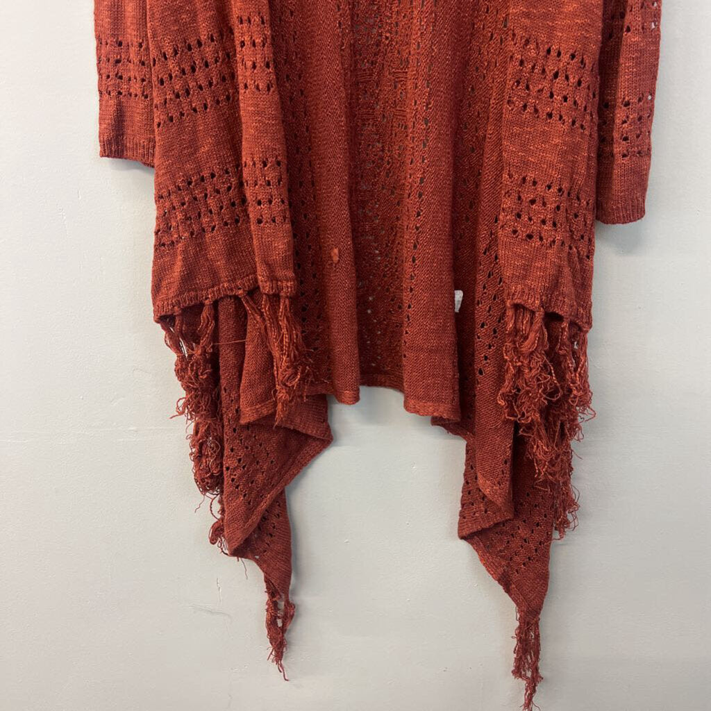 Love Open Weave Fringe Cardigan Medium