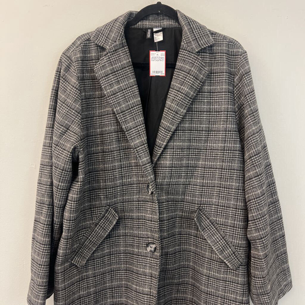 Divided Long Plaid Coat Large