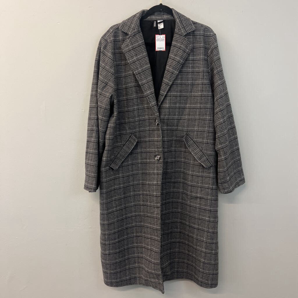 Divided Long Plaid Coat Large