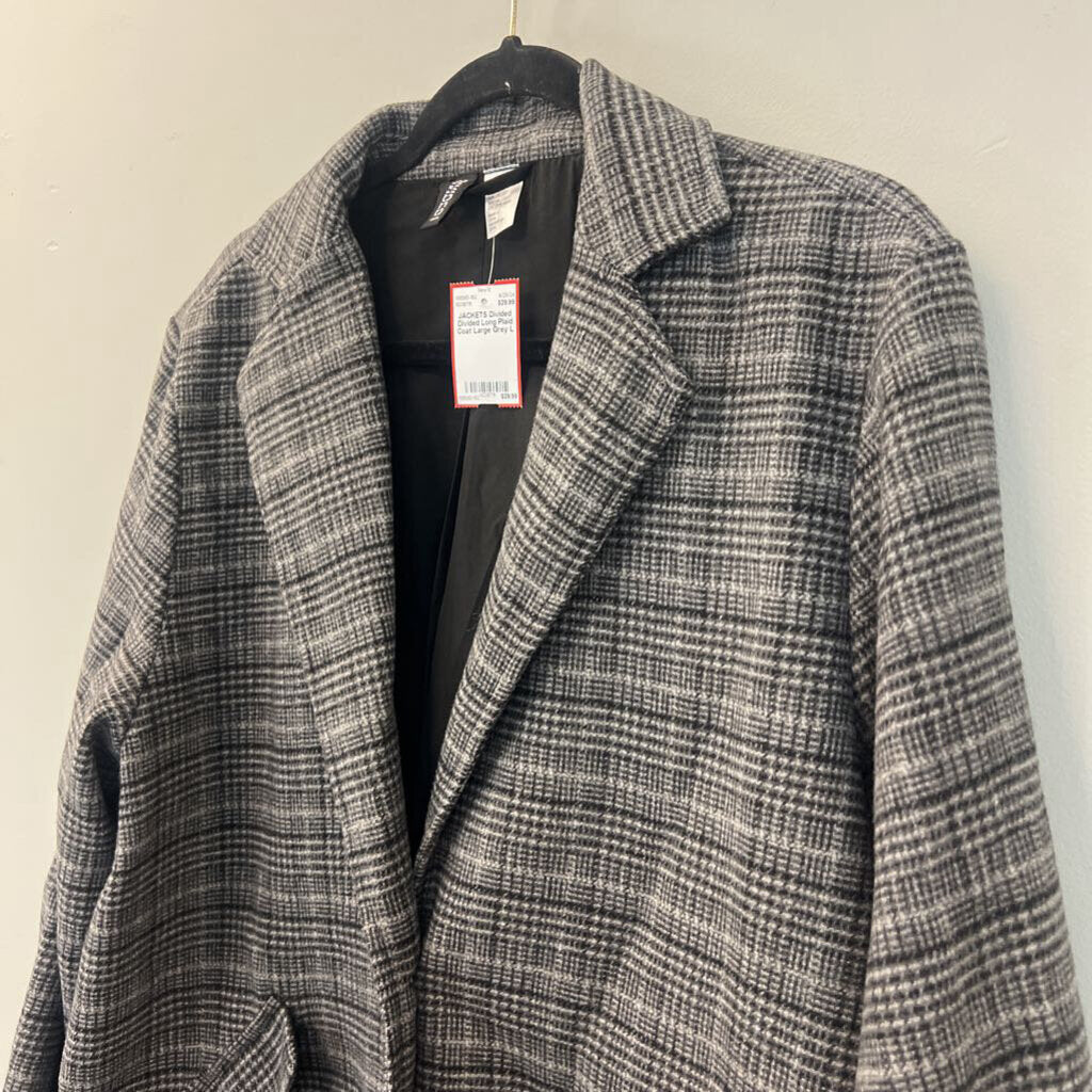 Divided Long Plaid Coat Large