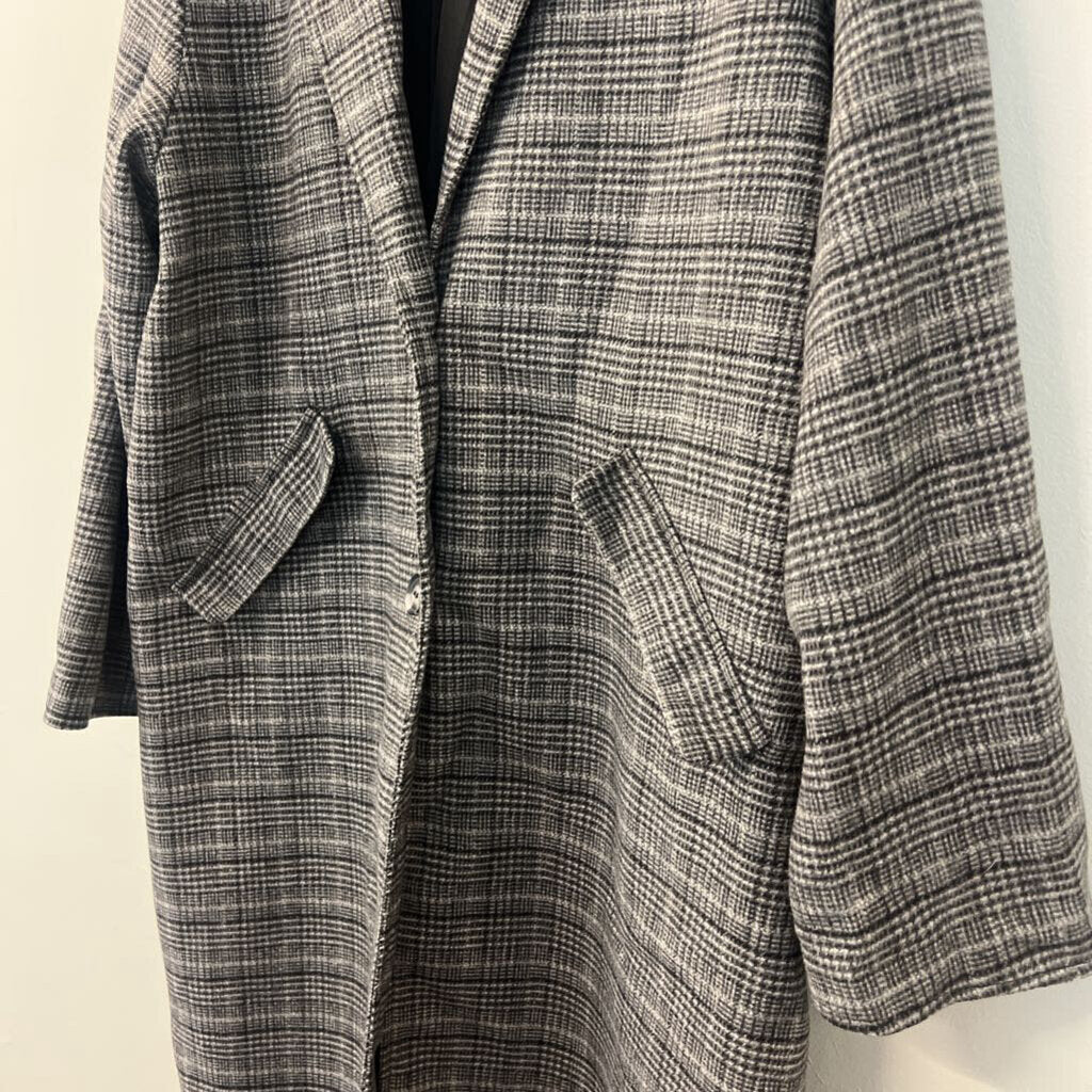 Divided Long Plaid Coat Large