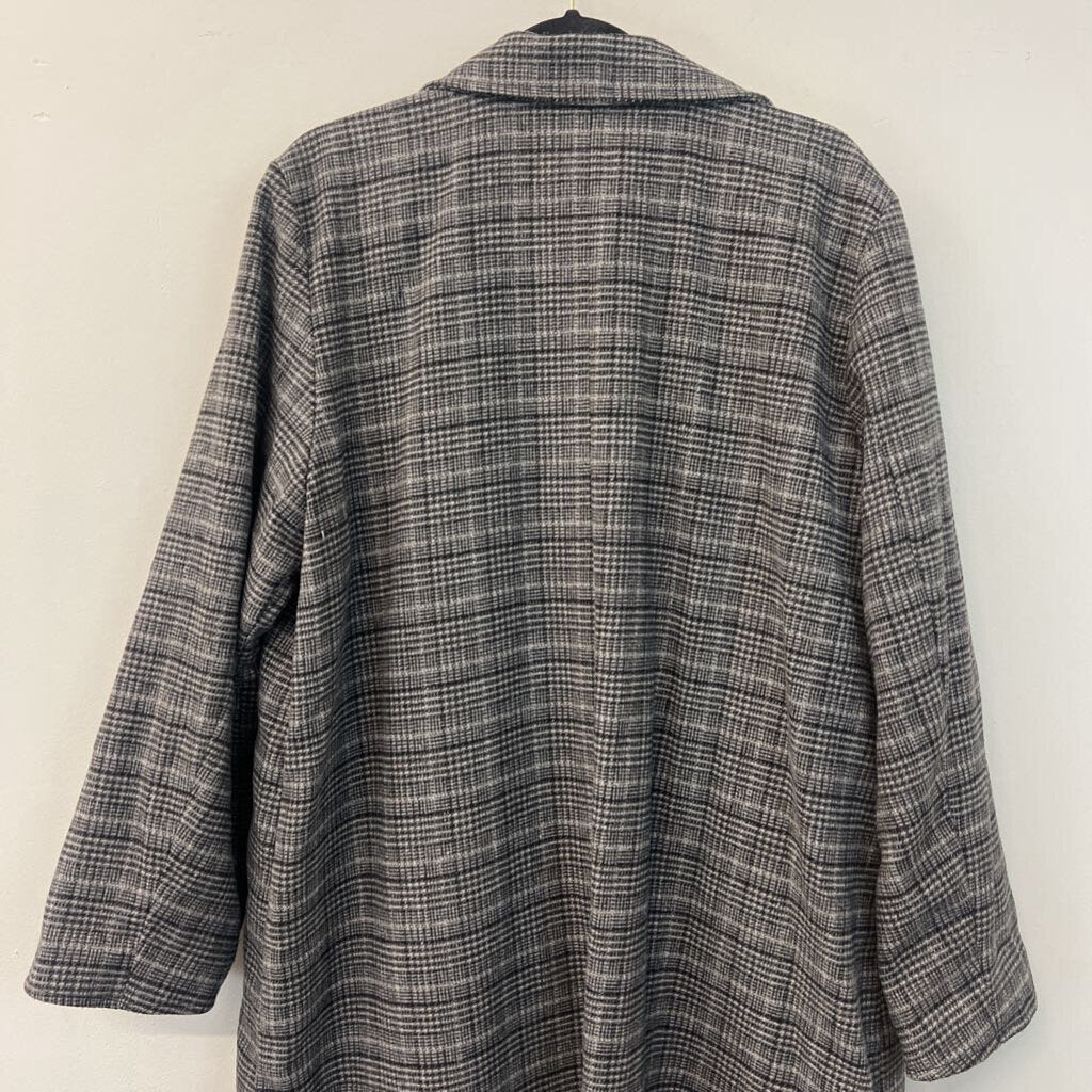 Divided Long Plaid Coat Large