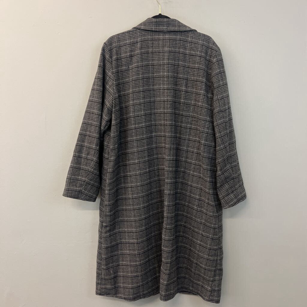 Divided Long Plaid Coat Large