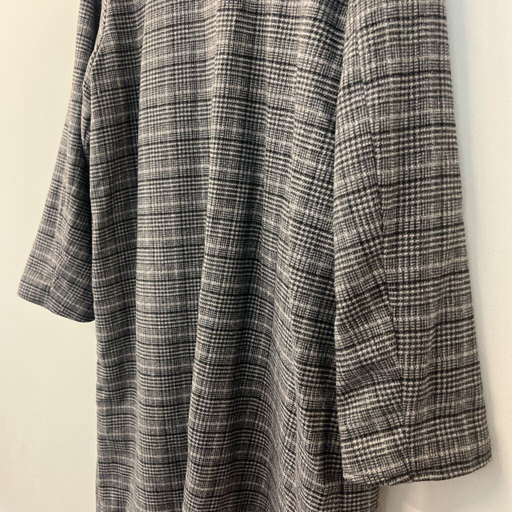 Divided Long Plaid Coat Large