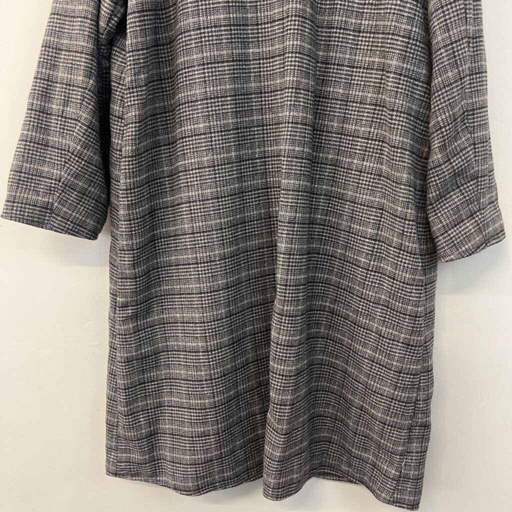 Divided Long Plaid Coat Large