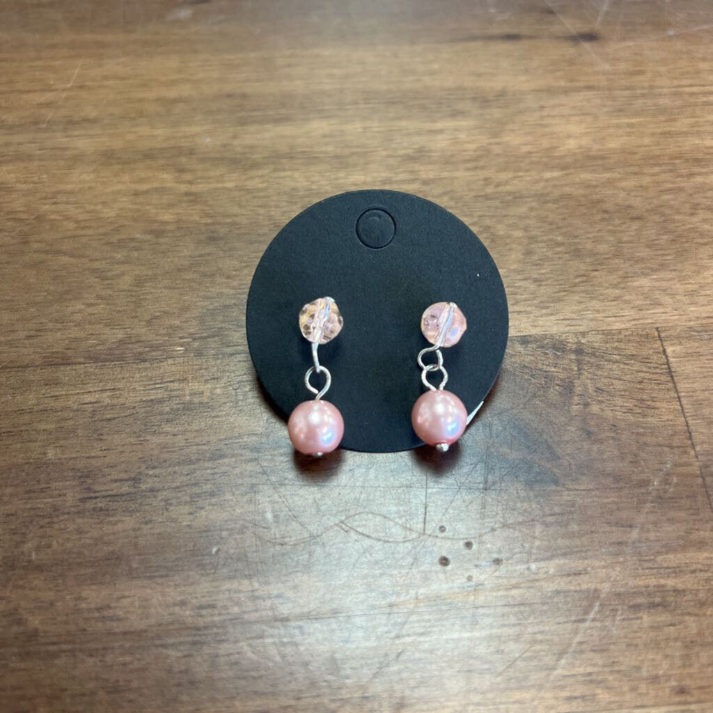 Bead and Pearl Dangle Earrings