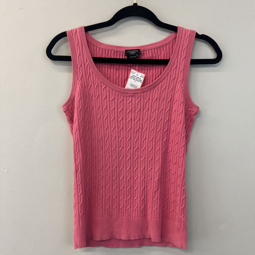 Talbots Pink Cable Knit Tank Small