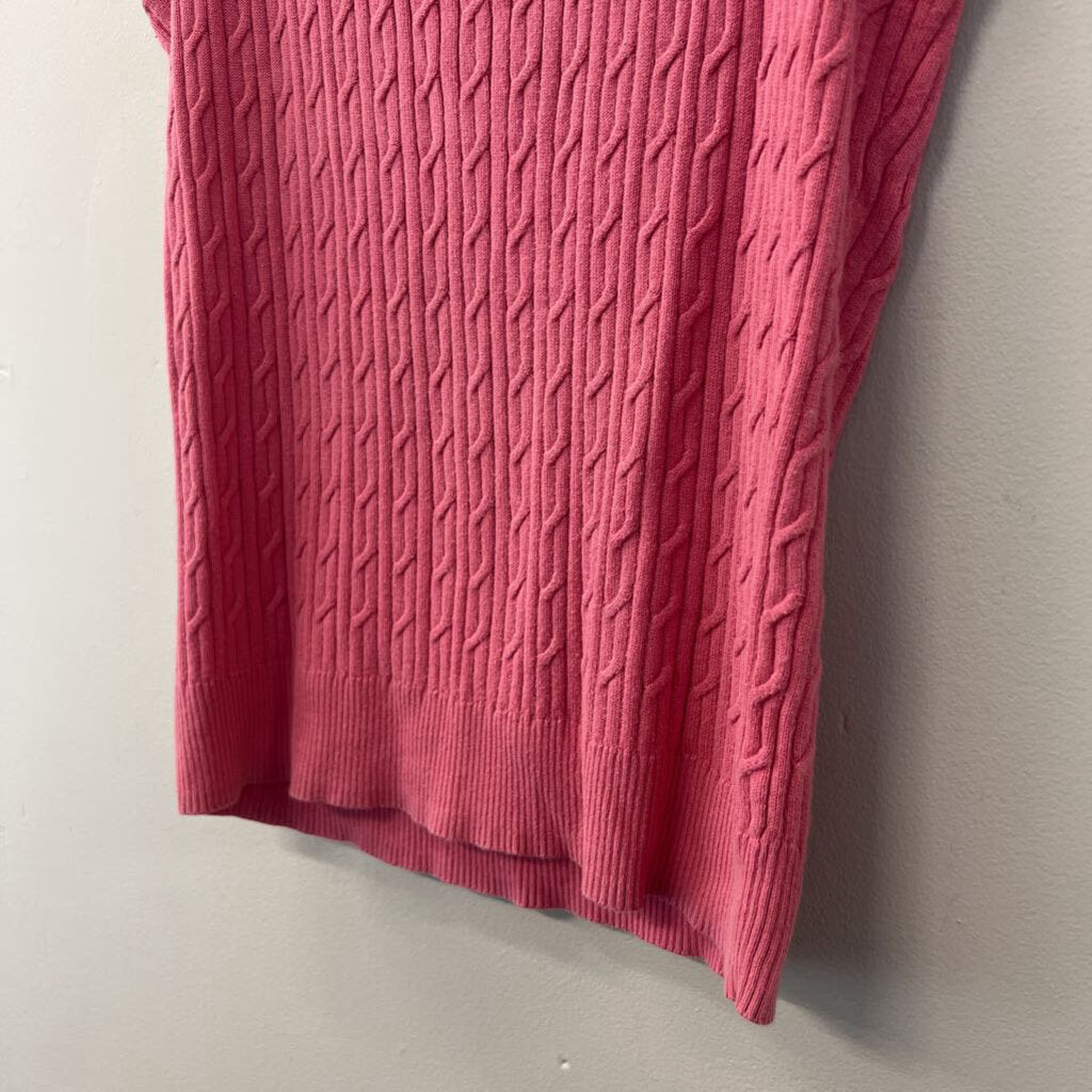 Talbots Pink Cable Knit Tank Small