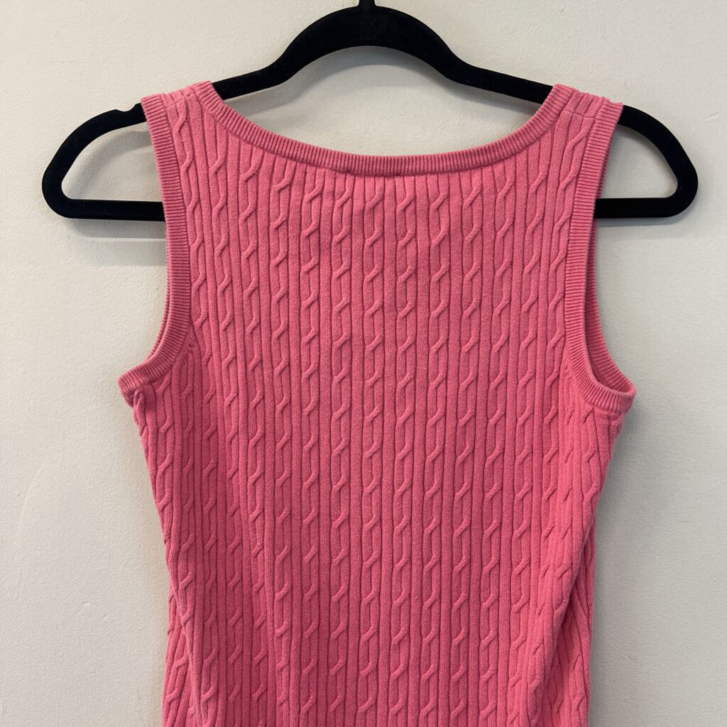 Talbots Pink Cable Knit Tank Small