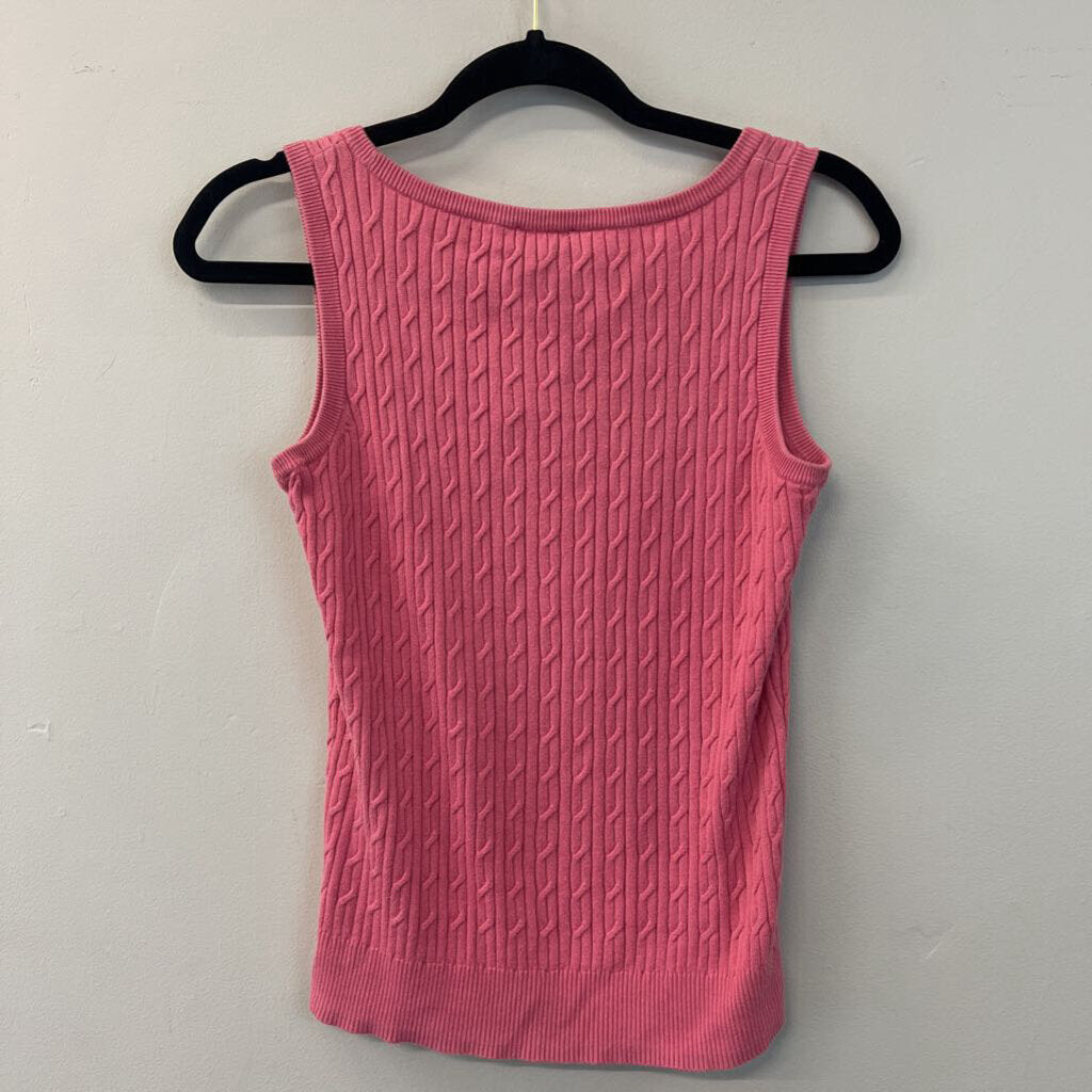 Talbots Pink Cable Knit Tank Small