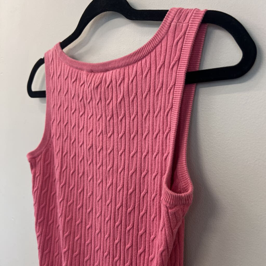 Talbots Pink Cable Knit Tank Small