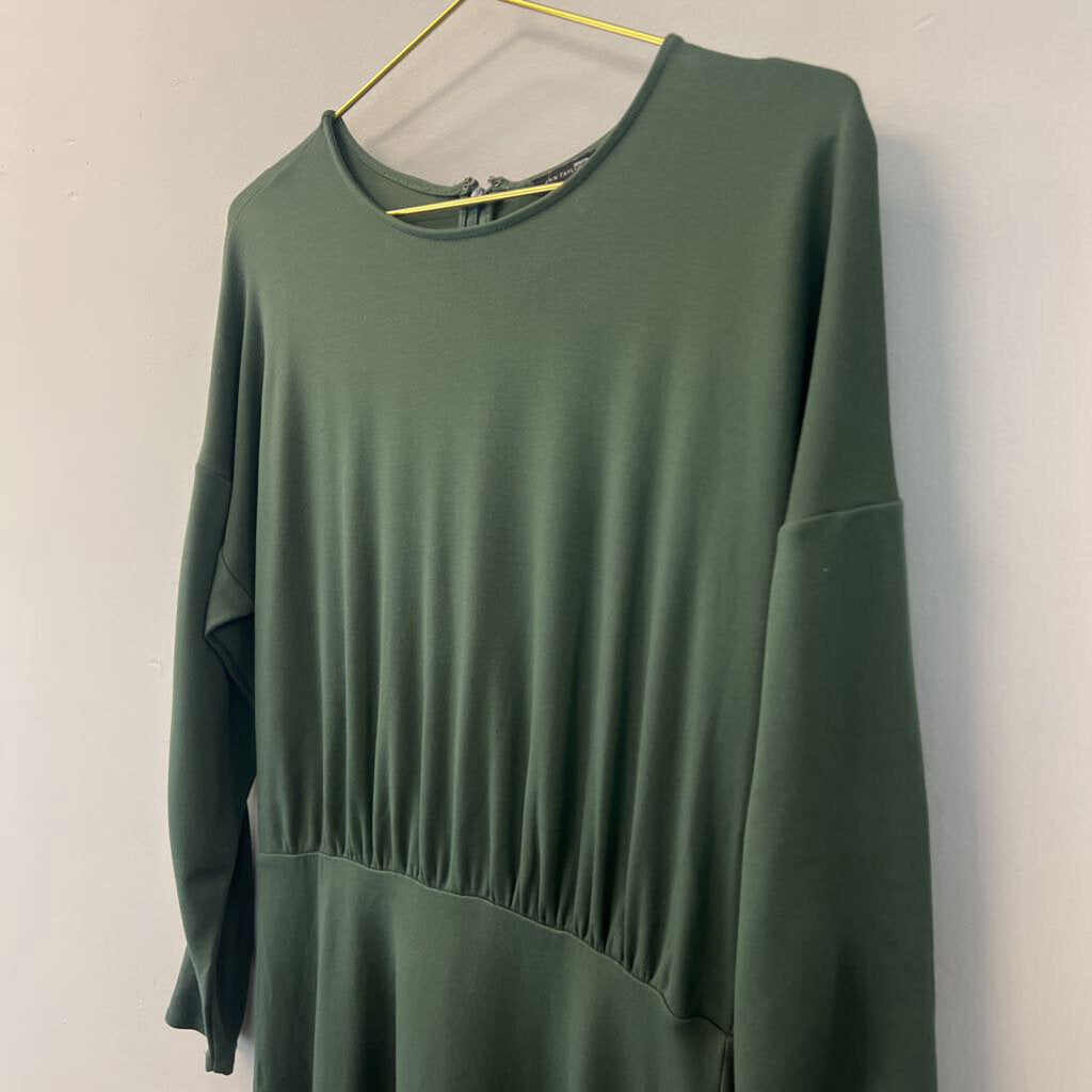 Ann Taylor Green Long Sleeve Midi Dress 8