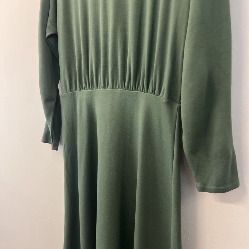 Ann Taylor Green Long Sleeve Midi Dress 8