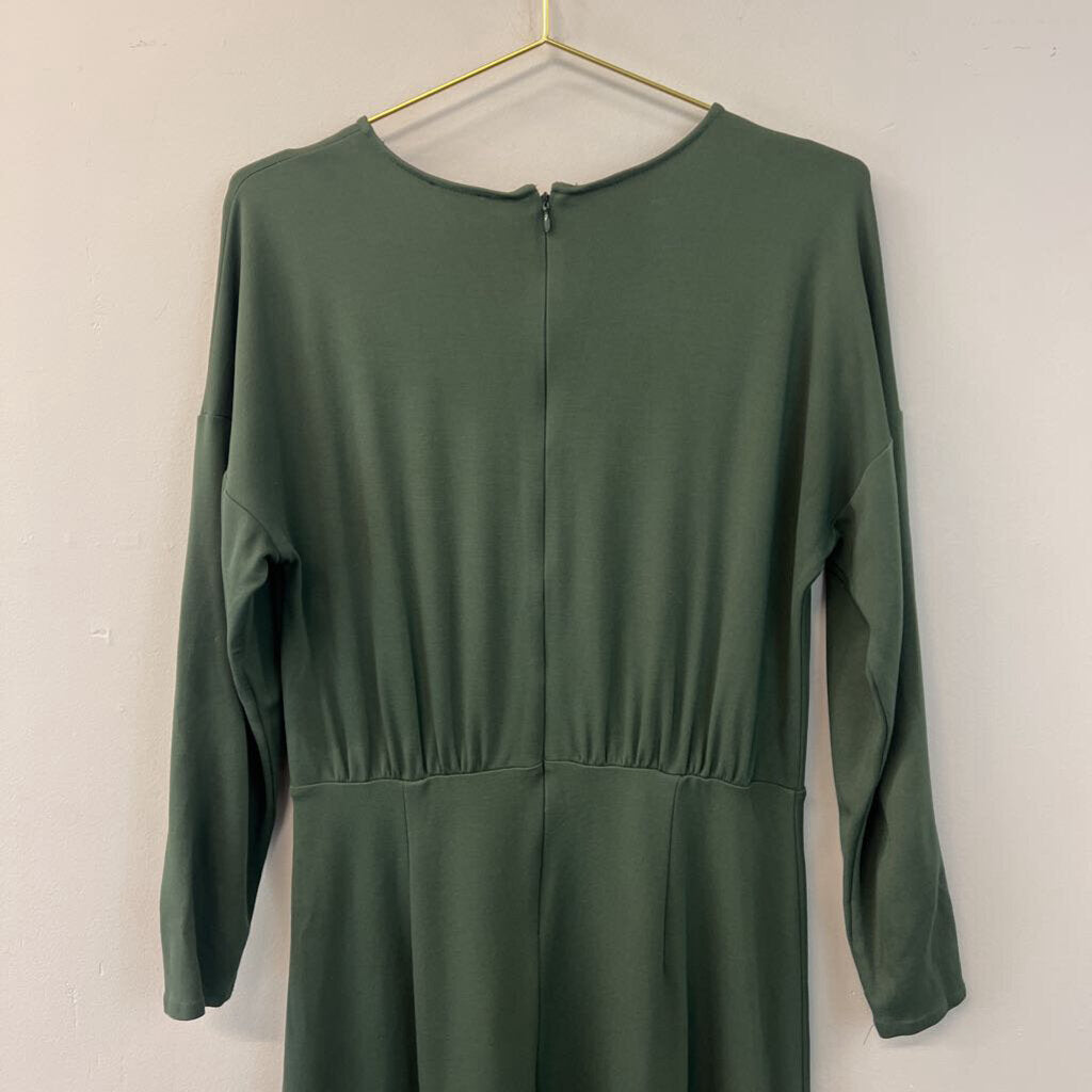 Ann Taylor Green Long Sleeve Midi Dress 8