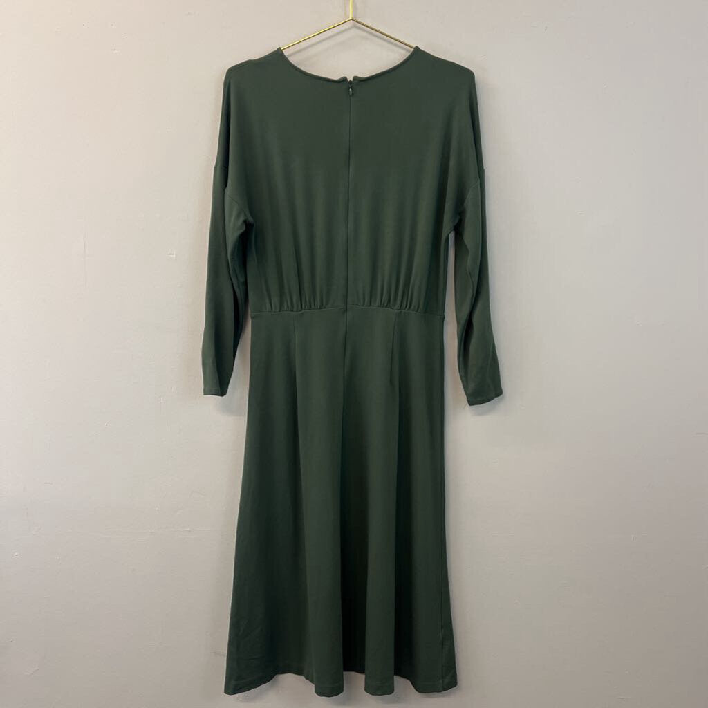 Ann Taylor Green Long Sleeve Midi Dress 8