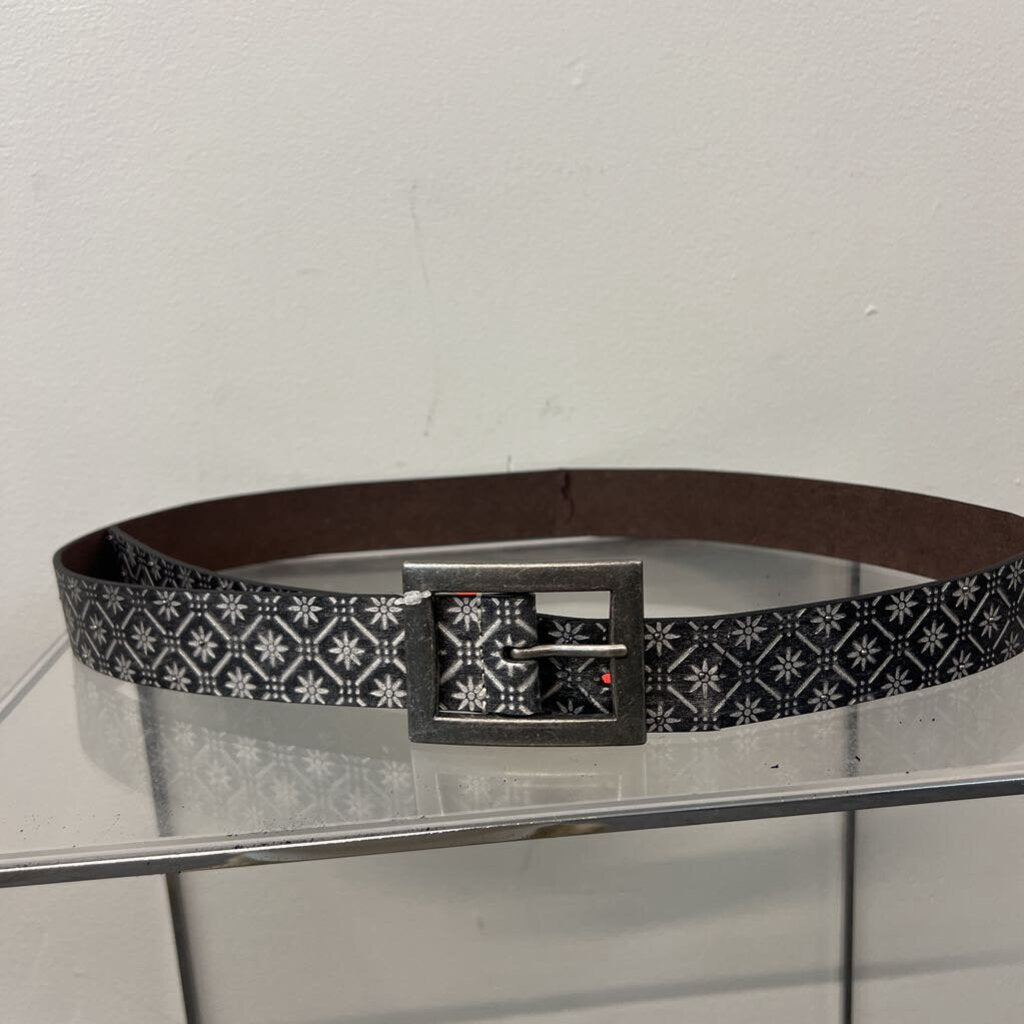 Black/ Silver Print Belt Extra Large