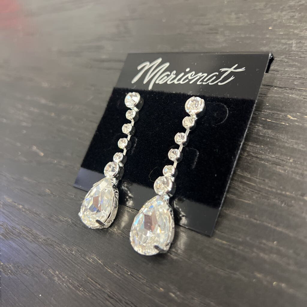 Marionat Rhinestone Pear Shaped Earrings