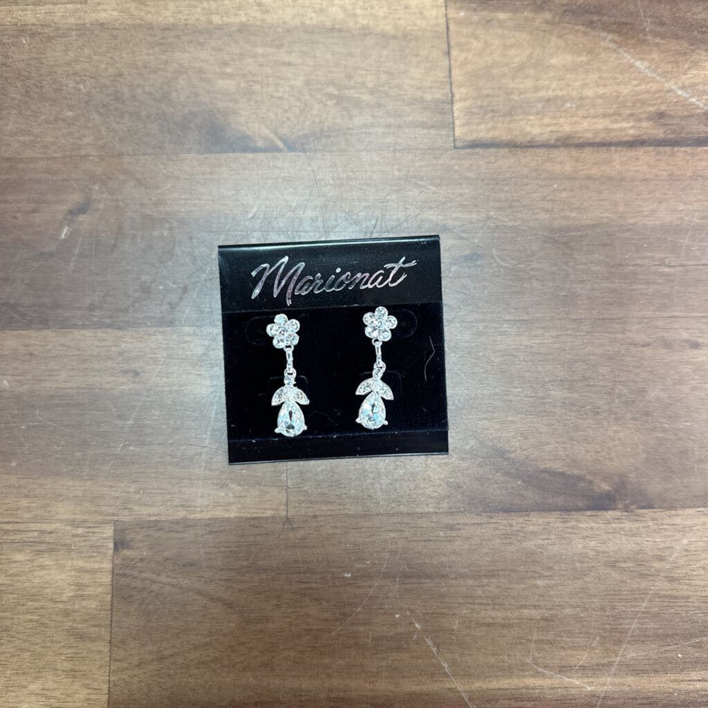 Marionat Rhinestone Floral Drop Earrings