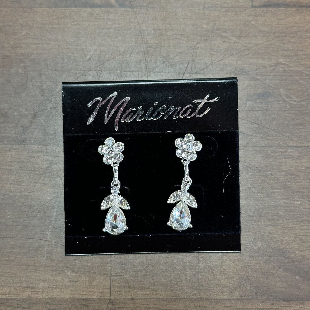 Marionat Rhinestone Floral Drop Earrings