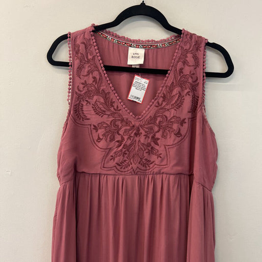 Knox Rose Mauve Embroidered Detail Dress Medium