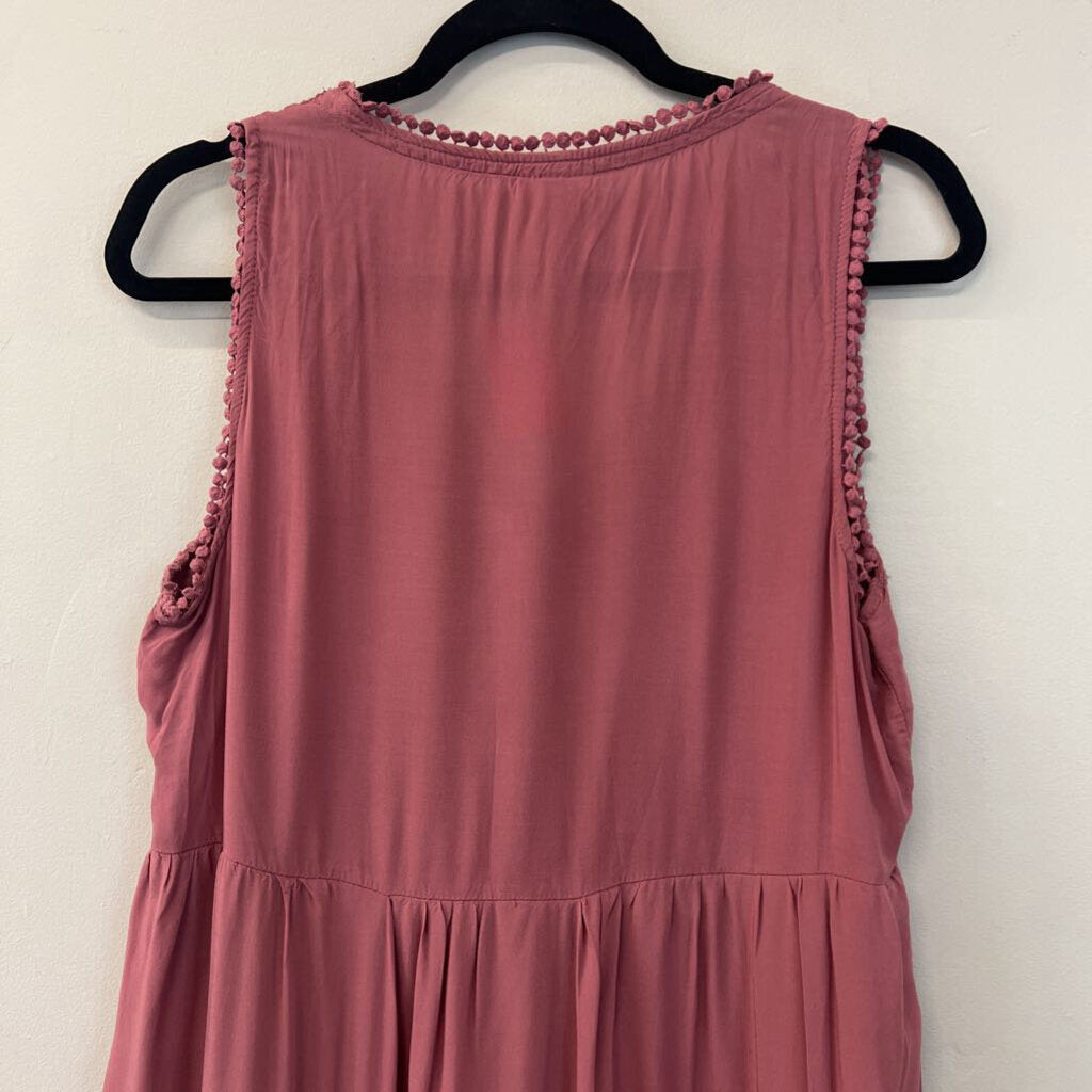 Knox Rose Mauve Embroidered Detail Dress Medium