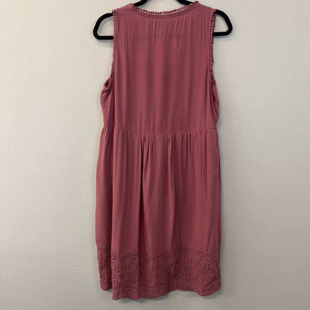 Knox Rose Mauve Embroidered Detail Dress Medium