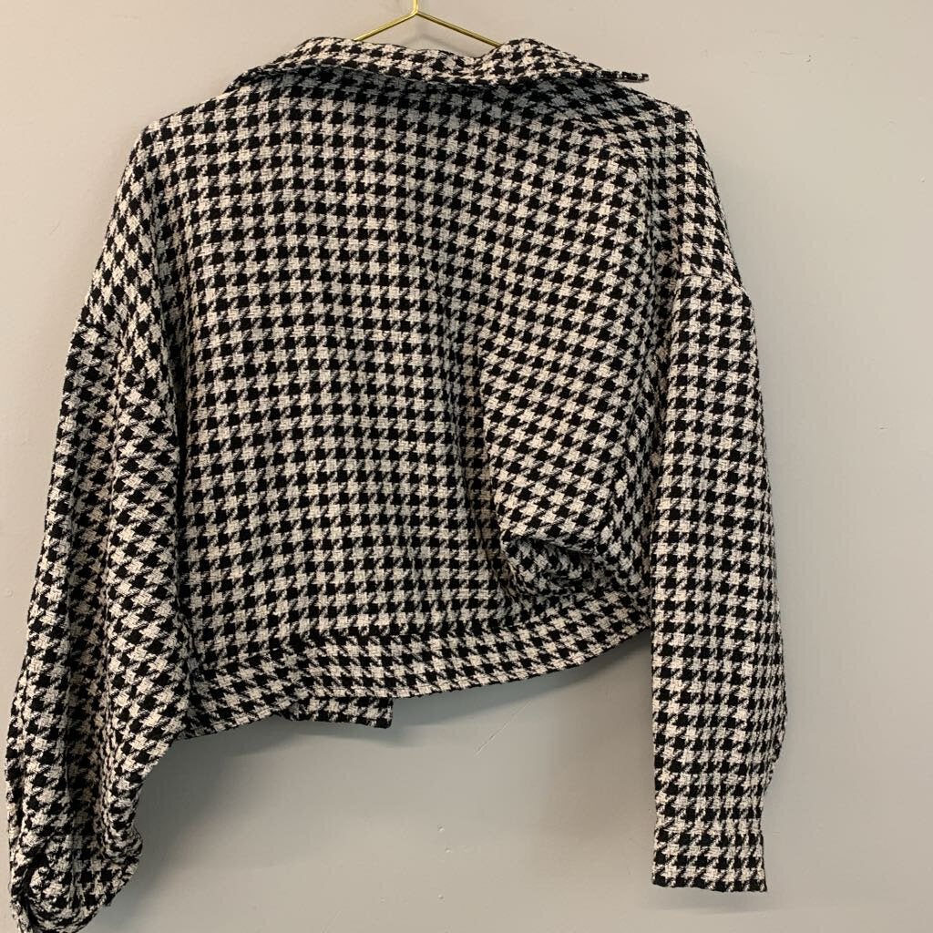 BB Dakota Black/ White Gingham Tweed Jacket Small