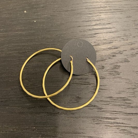 Hammered Gold Large Hoop Earrings