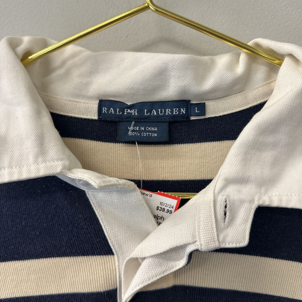 Ralph Lauren Striped Long Sleeve Dress Large