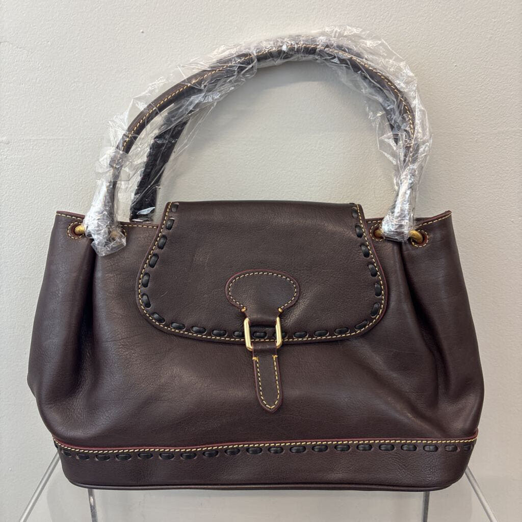 Dooney and Bourke Brown Florentine Flap Satchel NWT