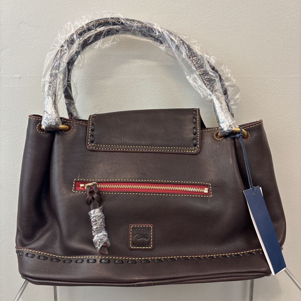 Dooney and Bourke Brown Florentine Flap Satchel NWT