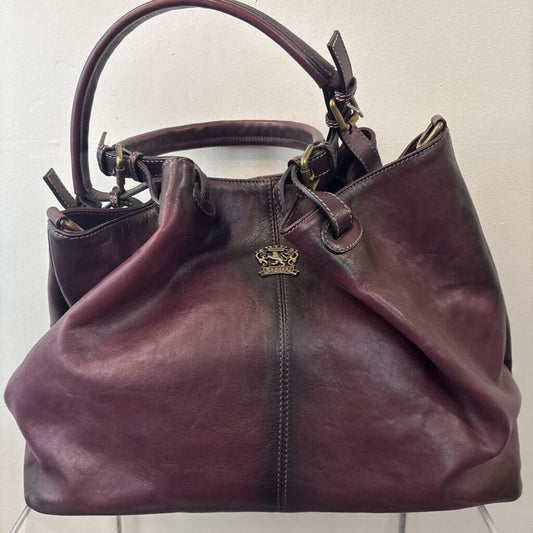 Pratesi Leather Shoulder Bag Deep Purple