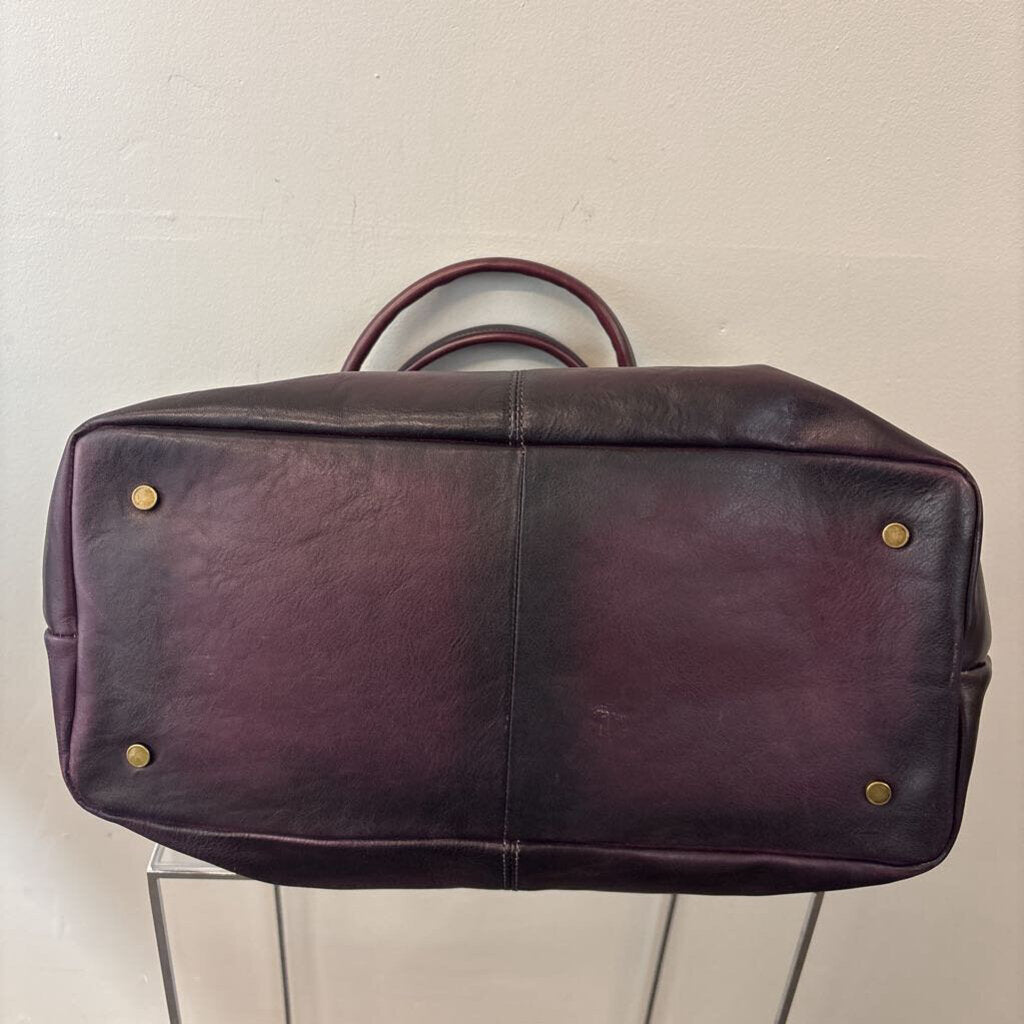 Pratesi Leather Shoulder Bag Deep Purple