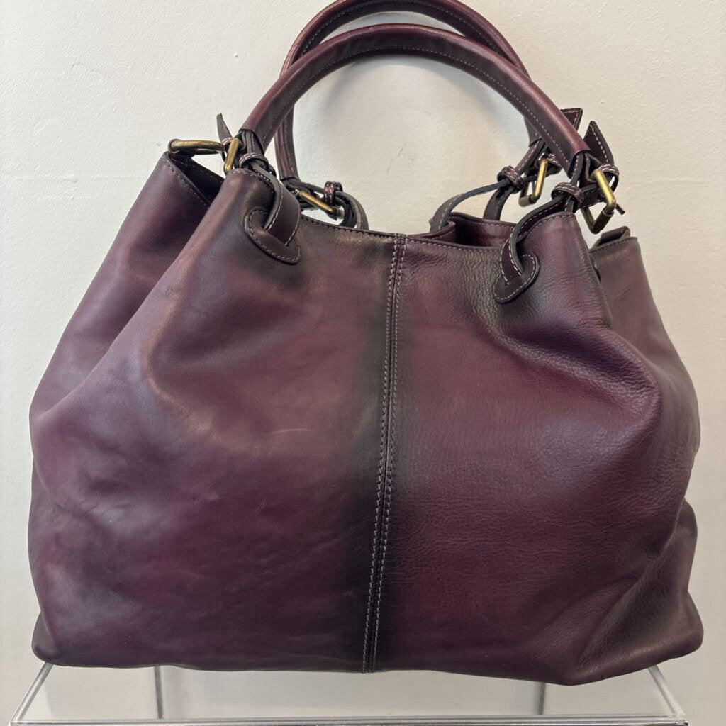 Pratesi Leather Shoulder Bag Deep Purple