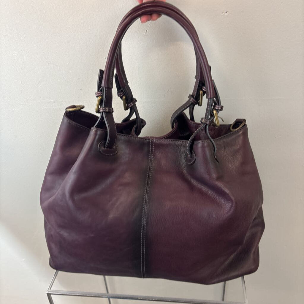 Pratesi Leather Shoulder Bag Deep Purple