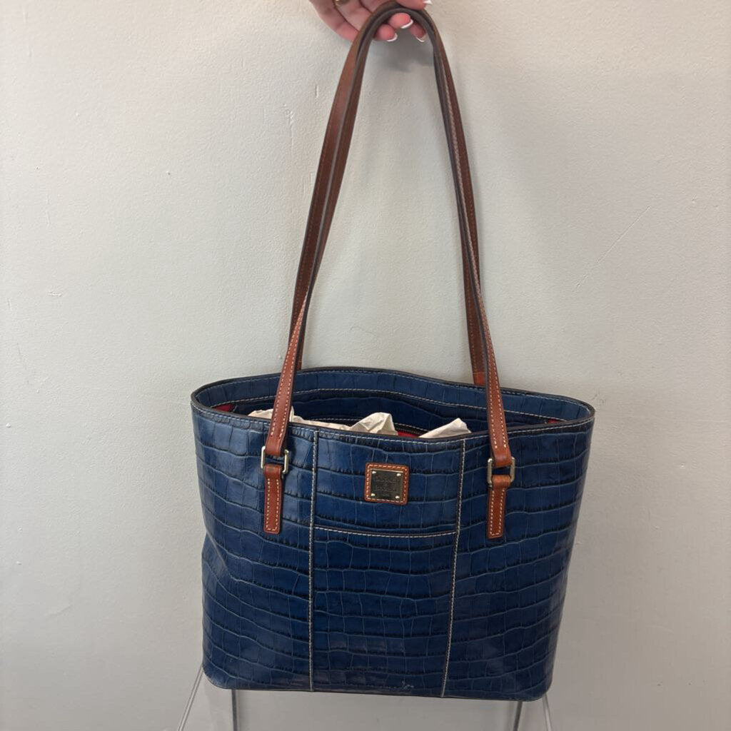 Dooney and Bourke Large Blue Crocodile Tote