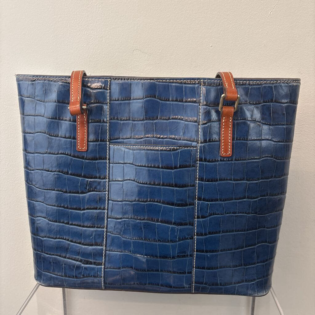 Dooney and Bourke Large Blue Crocodile Tote