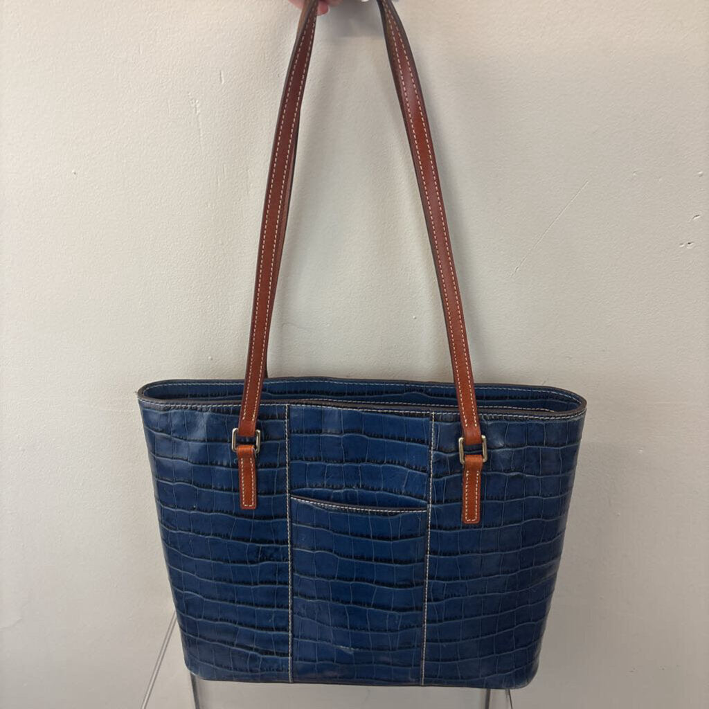 Dooney and Bourke Large Blue Crocodile Tote