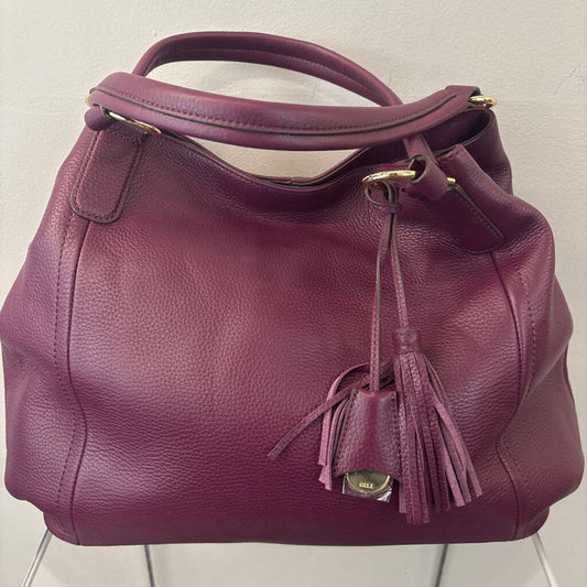 G.I.L.I. Large Roma 2 Leather Tote Purple