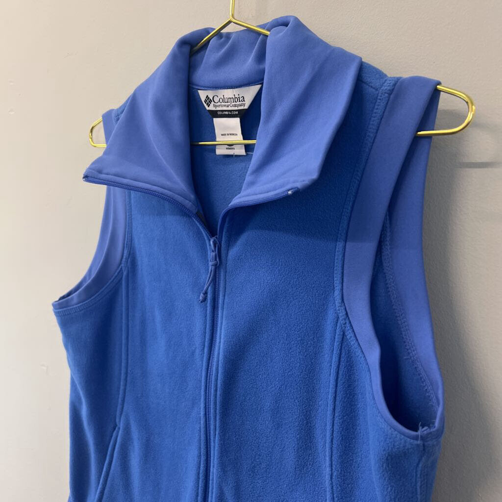 Columbia Blue Zip Up Vest Large